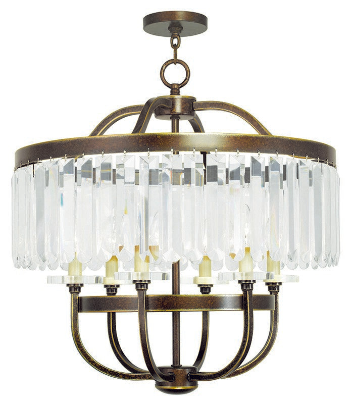 Livex Lighting - 50546-64 - Six Light Chandelier - Ashton - Hand Applied Palacial Bronze