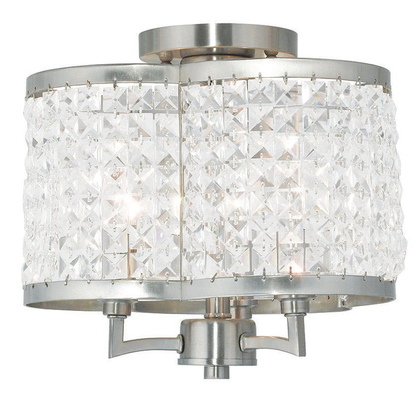 Livex Lighting - 50573-91 - Three Light Ceiling Mount - Grammercy - Brushed Nickel