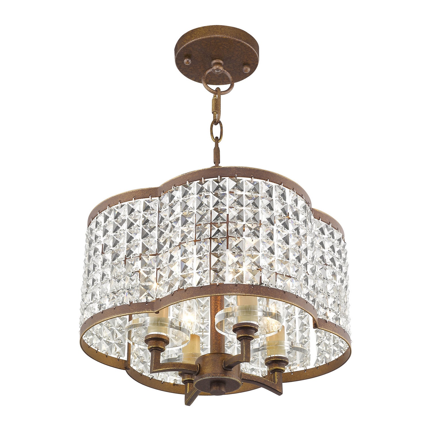 Livex Lighting - 50574-64 - Four Light Mini Chandelier/Ceiling Mount - Grammercy - Hand Applied Palacial Bronze