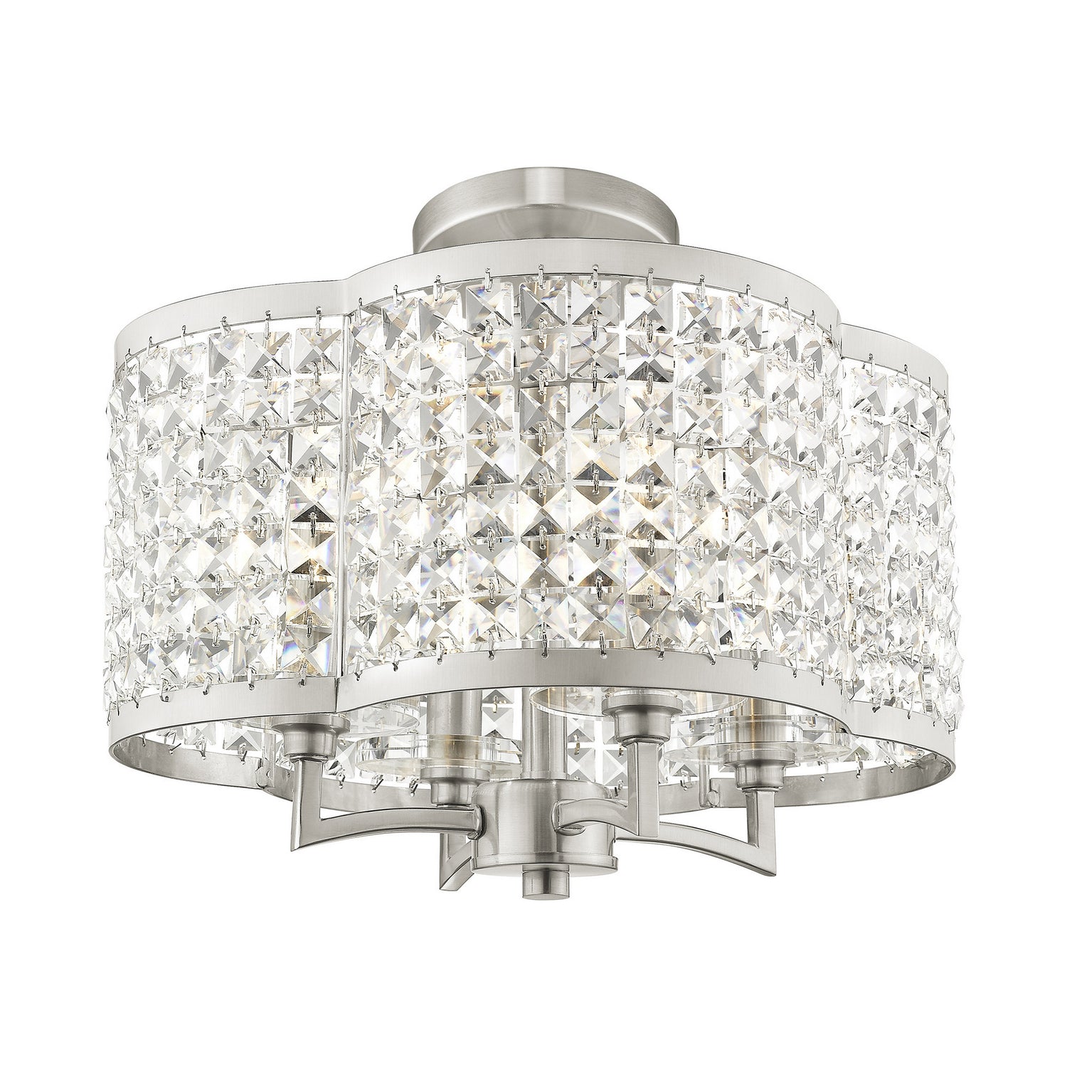 Livex Lighting - 50574-91 - Four Light Mini Chandelier/Ceiling Mount - Grammercy - Brushed Nickel