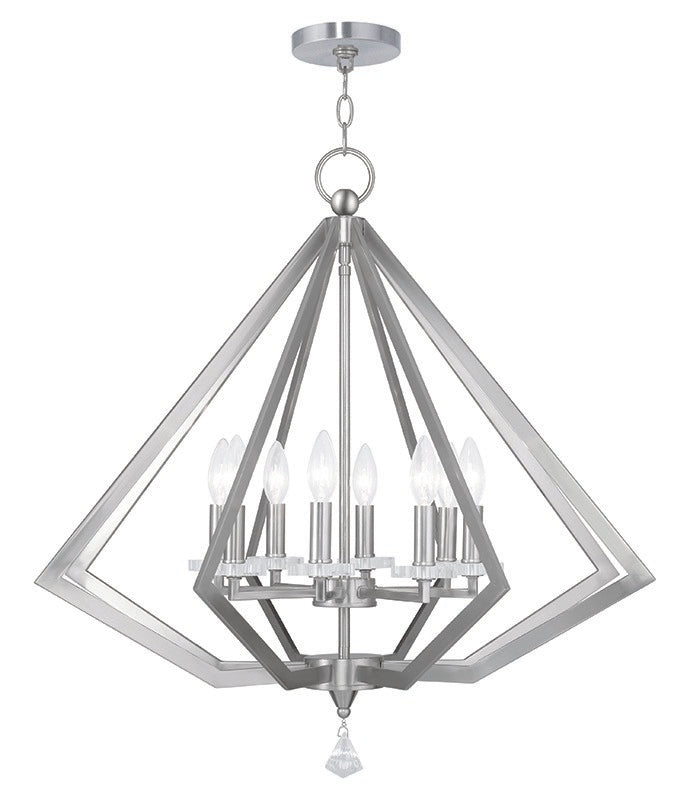Livex Lighting - 50668-91 - Eight Light Chandelier - Diamond - Brushed Nickel
