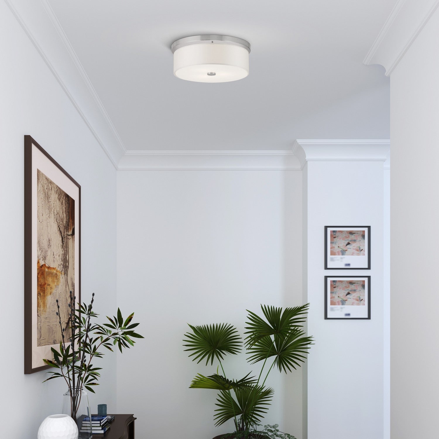 Livex Lighting - 50864-91 - Three Light Ceiling Mount - Meridian - Brushed Nickel