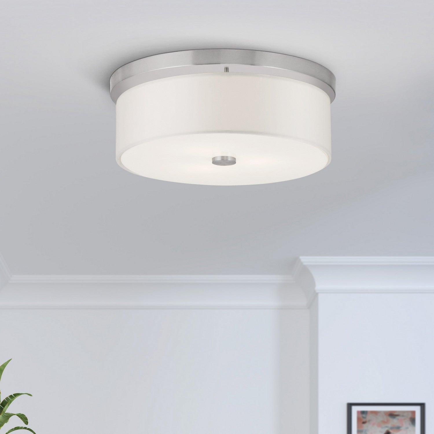 Livex Lighting - 50864-91 - Three Light Ceiling Mount - Meridian - Brushed Nickel