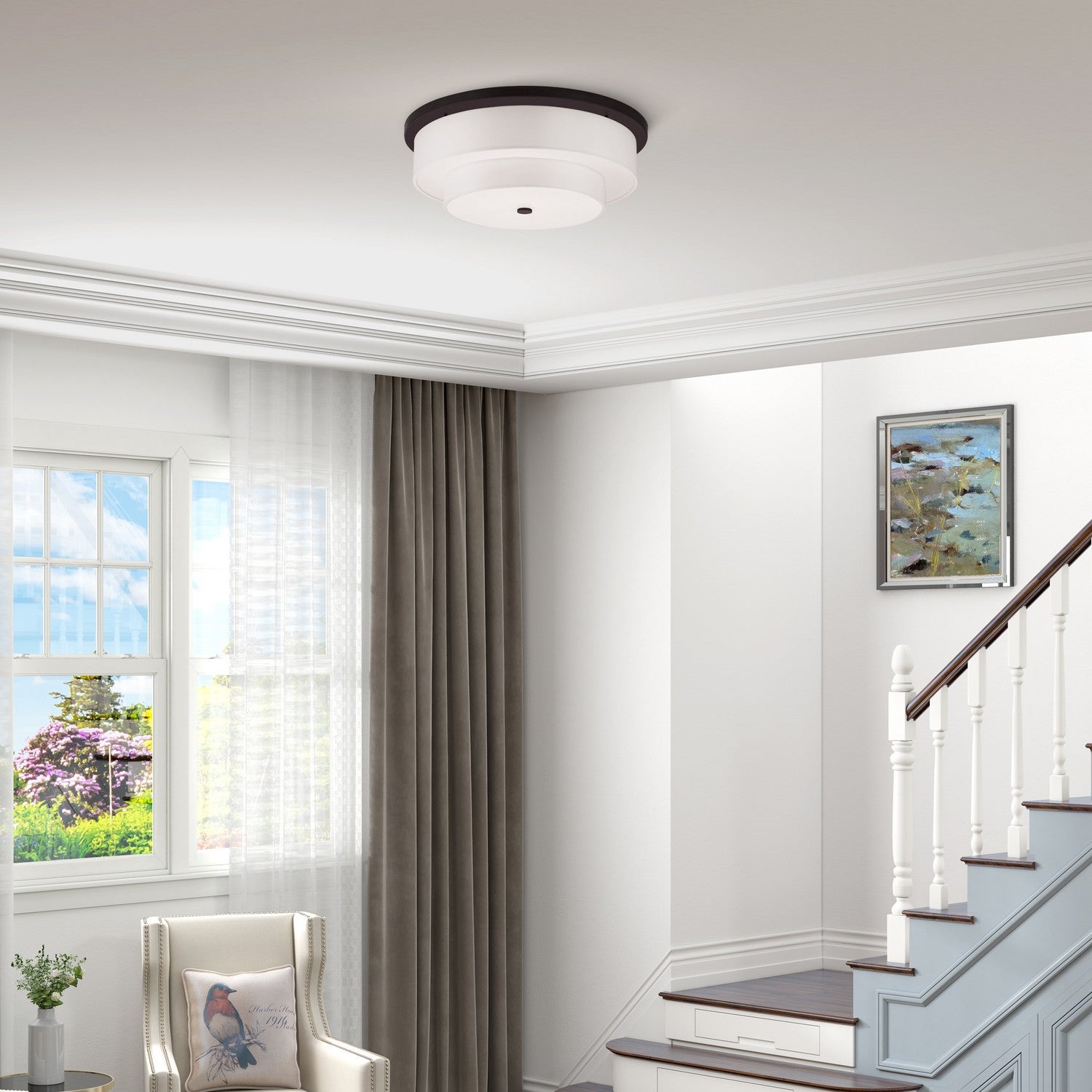 Livex Lighting - 50867-07 - Five Light Ceiling Mount - Meridian - Bronze