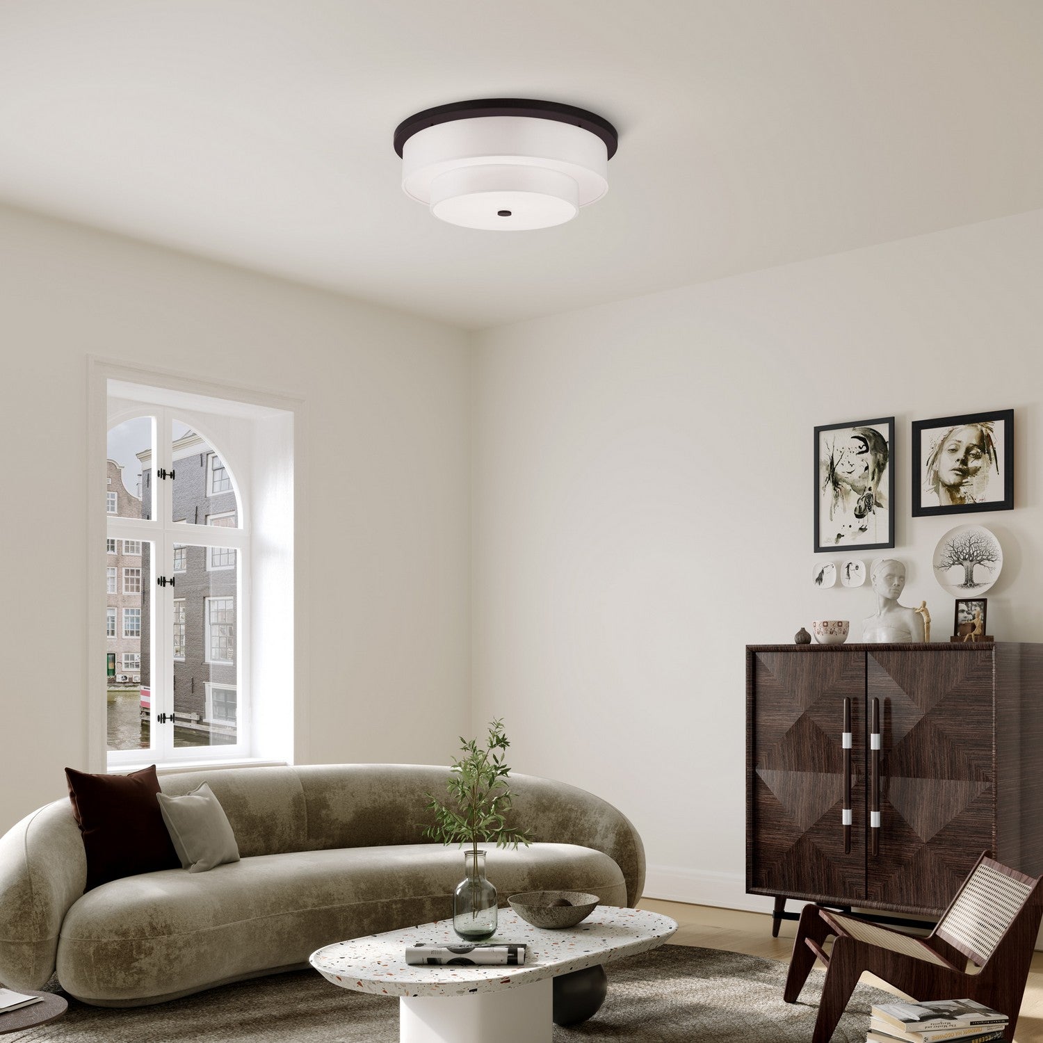 Livex Lighting - 50867-07 - Five Light Ceiling Mount - Meridian - Bronze
