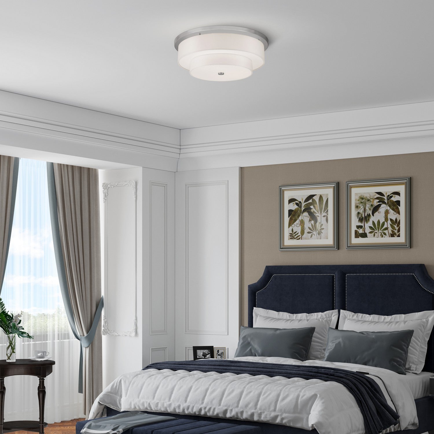 Livex Lighting - 50867-91 - Five Light Ceiling Mount - Meridian - Brushed Nickel