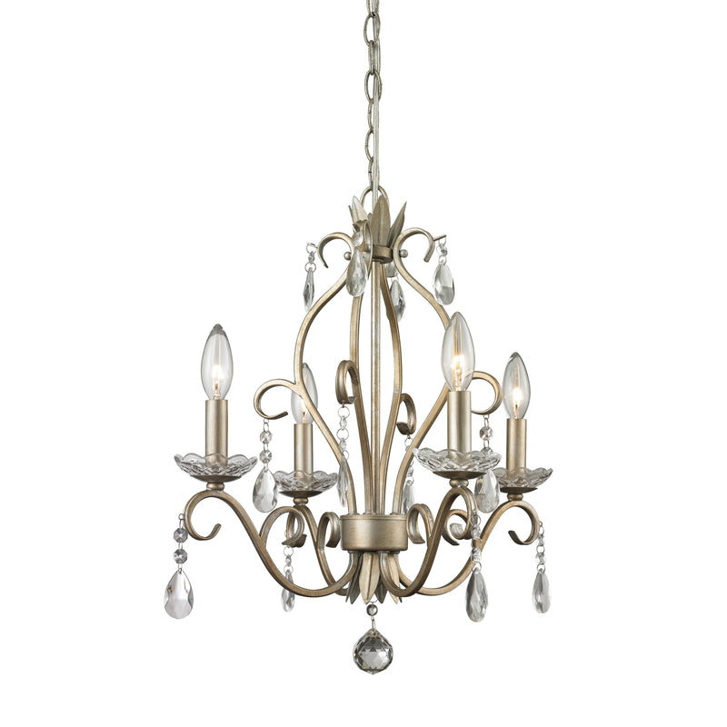 Z-Lite - 424AS - Four Light Chandelier - Princess Chandeliers - Antique Silver