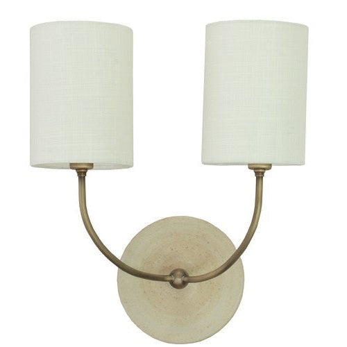 House of Troy - GS775-2-ABOT - Two Light Wall Lamp - Scatchard - Oatmeal and Antique Brass