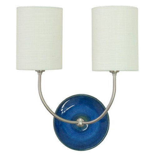 House of Troy - GS775-2-SNBG - Two Light Wall Lamp - Scatchard - Blue Gloss and Satin Nickel