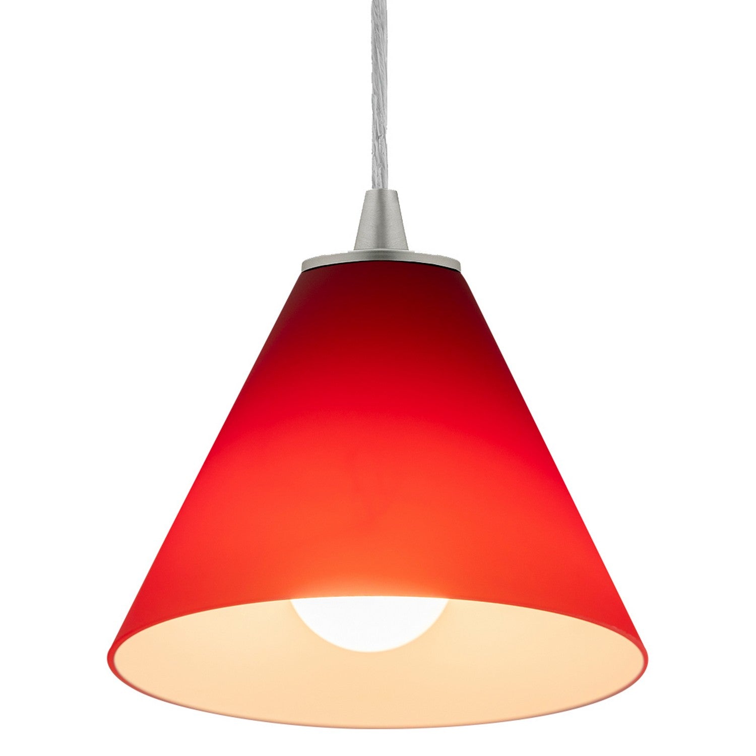 Access - 28004-1C-BS/RED - One Light Pendant - Martini - Brushed Steel