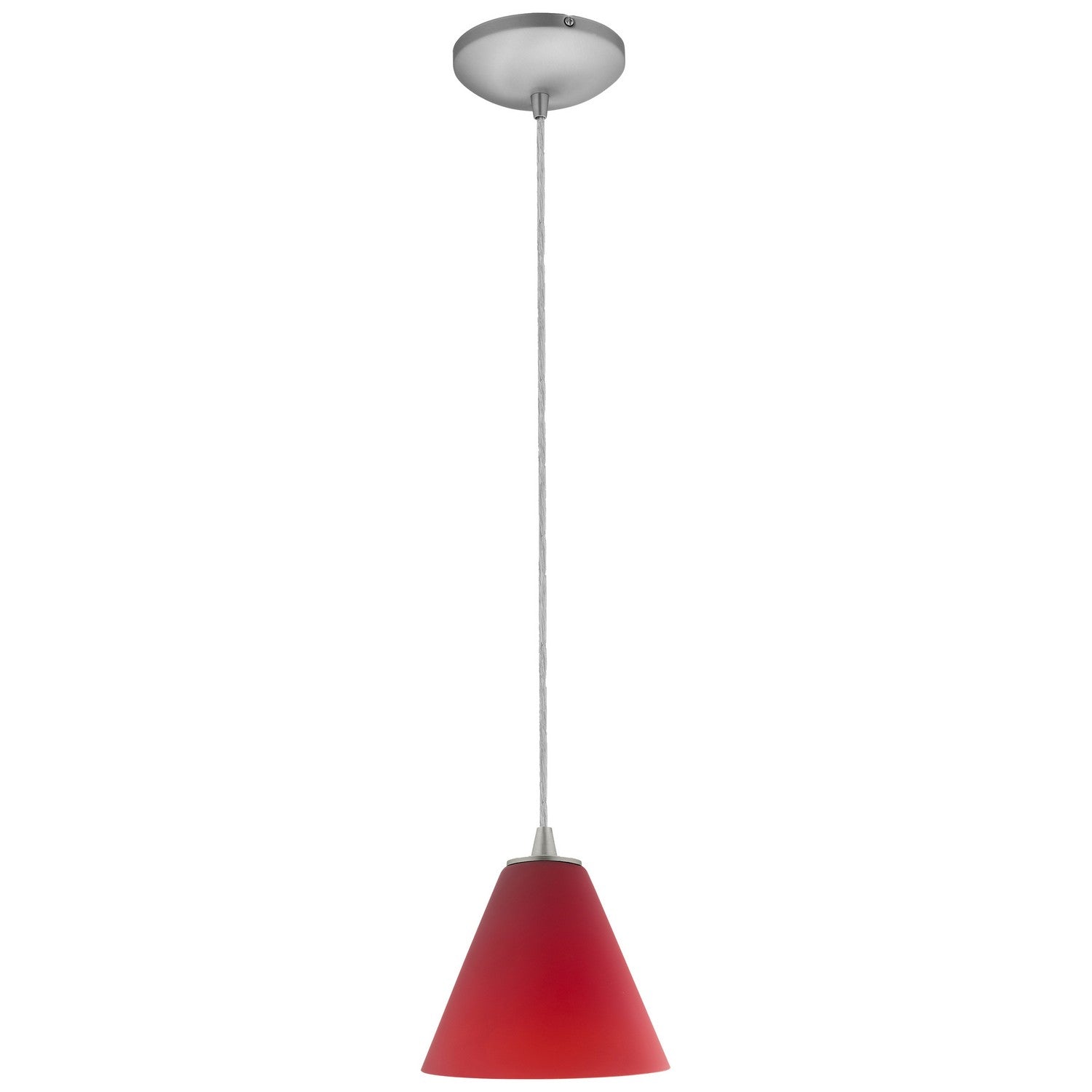 Access - 28004-1C-BS/RED - One Light Pendant - Martini - Brushed Steel