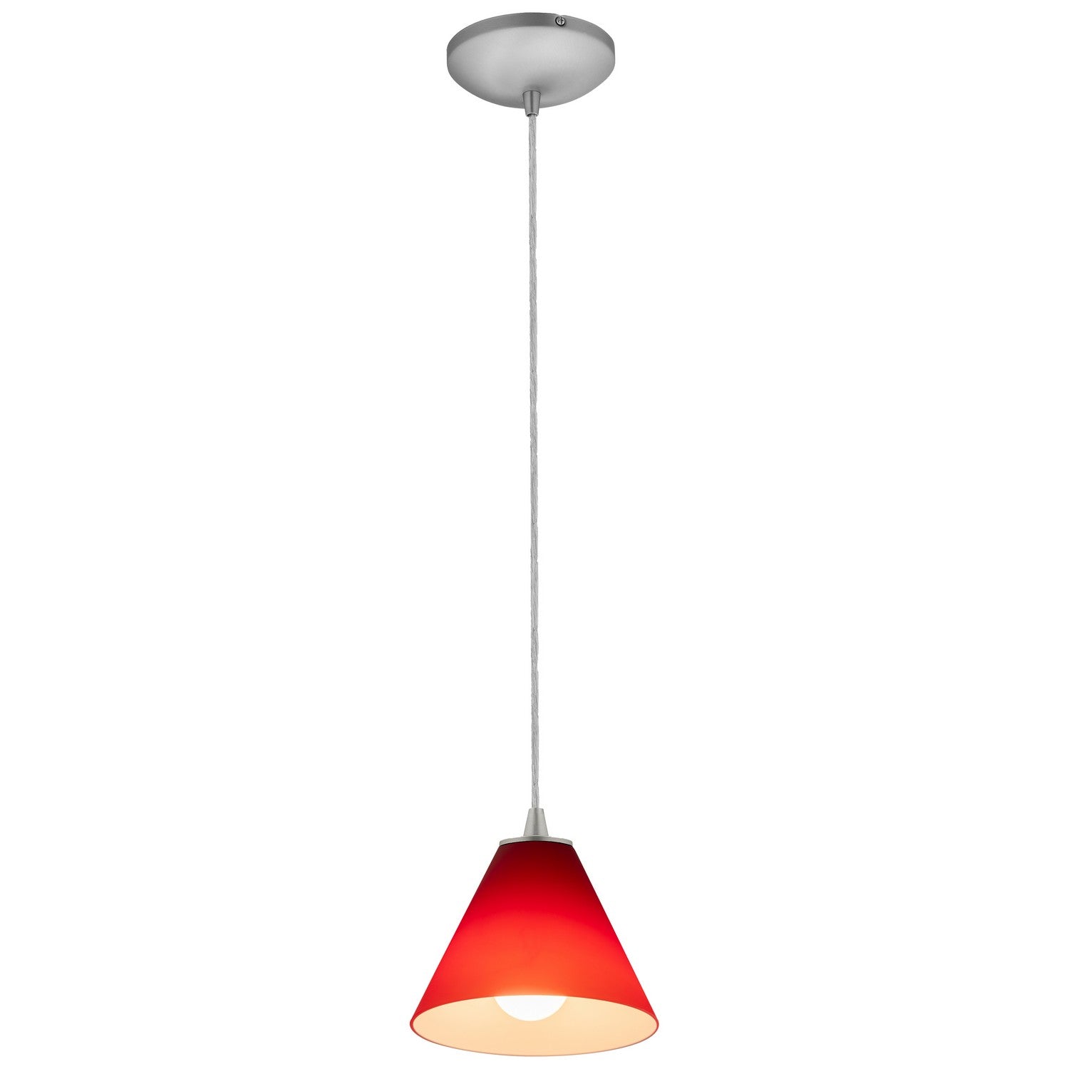 Access - 28004-1C-BS/RED - One Light Pendant - Martini - Brushed Steel