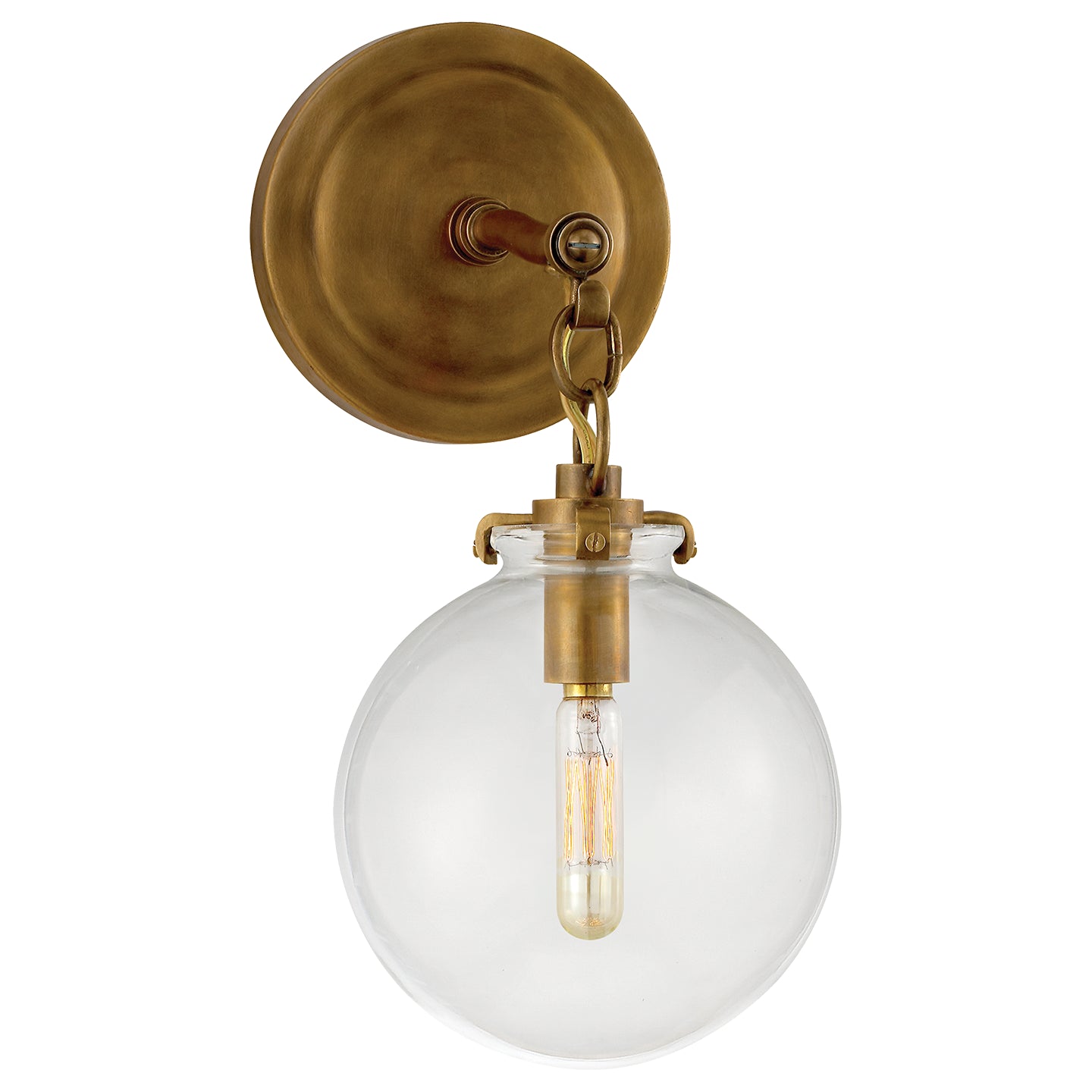 Visual Comfort Signature - TOB 2225HAB/G4-CG - One Light Wall Sconce - Katie Globe - Hand-Rubbed Antique Brass