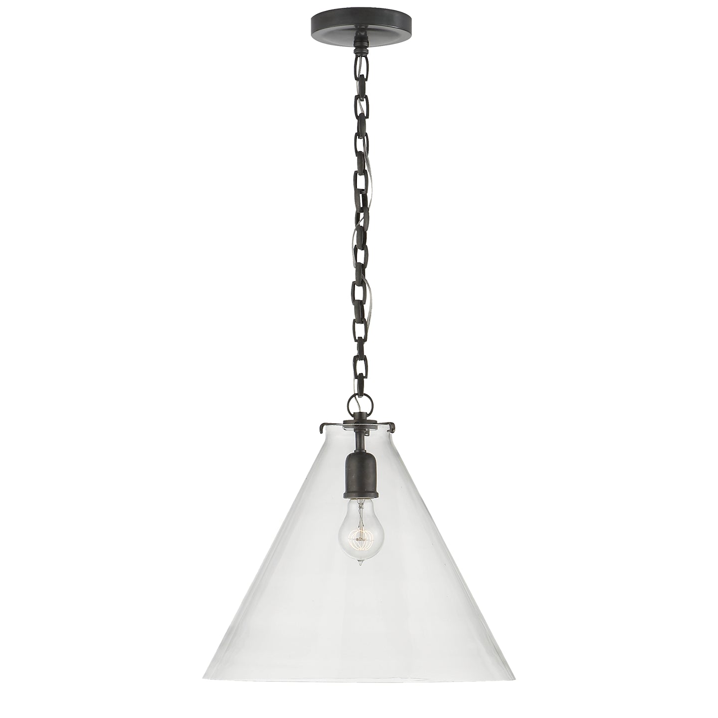Visual Comfort Signature - TOB 5226BZ/G6-CG - One Light Pendant - Katie Conical - Bronze