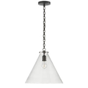 Visual Comfort Signature - TOB 5226BZ/G6-CG - One Light Pendant - Katie Conical - Bronze