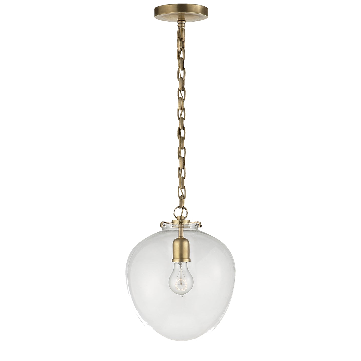 Visual Comfort Signature - TOB 5226HAB/G2-CG - One Light Pendant - Katie Acorn - Hand-Rubbed Antique Brass