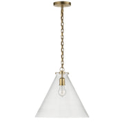 Visual Comfort Signature - TOB 5226HAB/G6-CG - One Light Pendant - Katie Conical - Hand-Rubbed Antique Brass