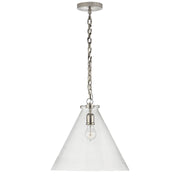 Visual Comfort Signature - TOB 5226PN/G6-CG - One Light Pendant - Katie Conical - Polished Nickel