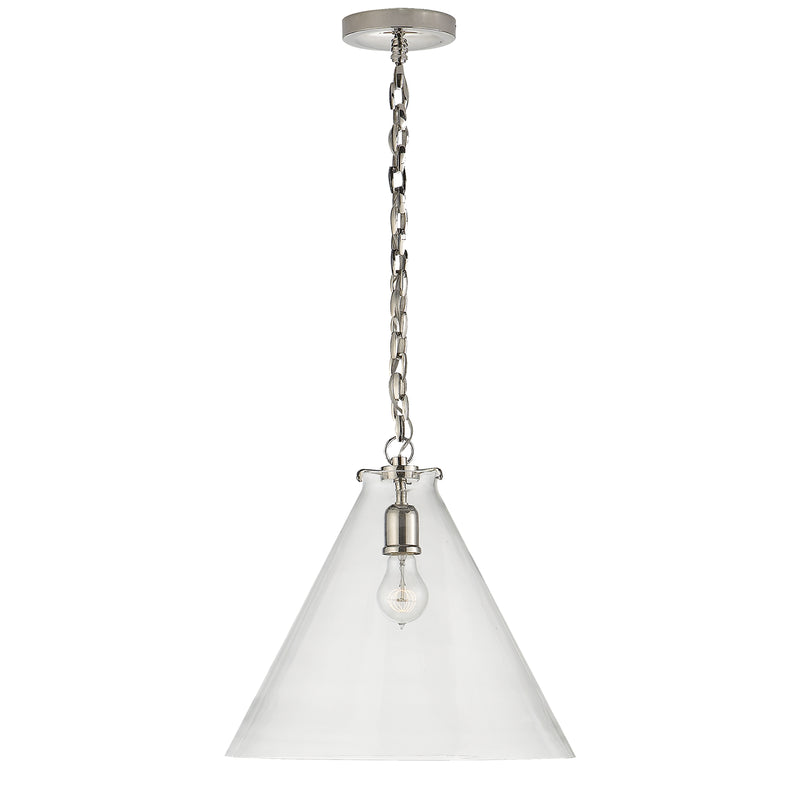 Visual Comfort Signature - TOB 5226PN/G6-CG - One Light Pendant - Katie Conical - Polished Nickel
