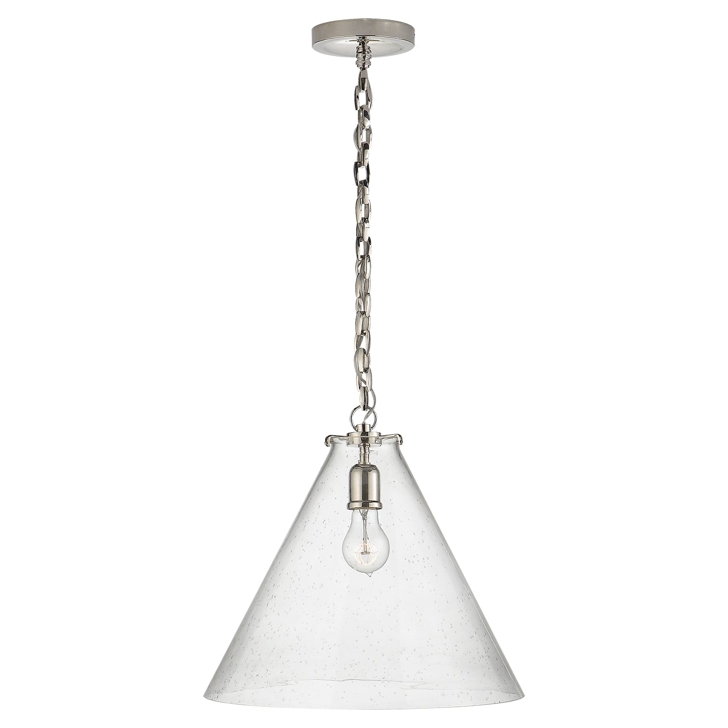 Visual Comfort Signature - TOB 5226PN/G6-SG - One Light Pendant - Katie Conical - Polished Nickel
