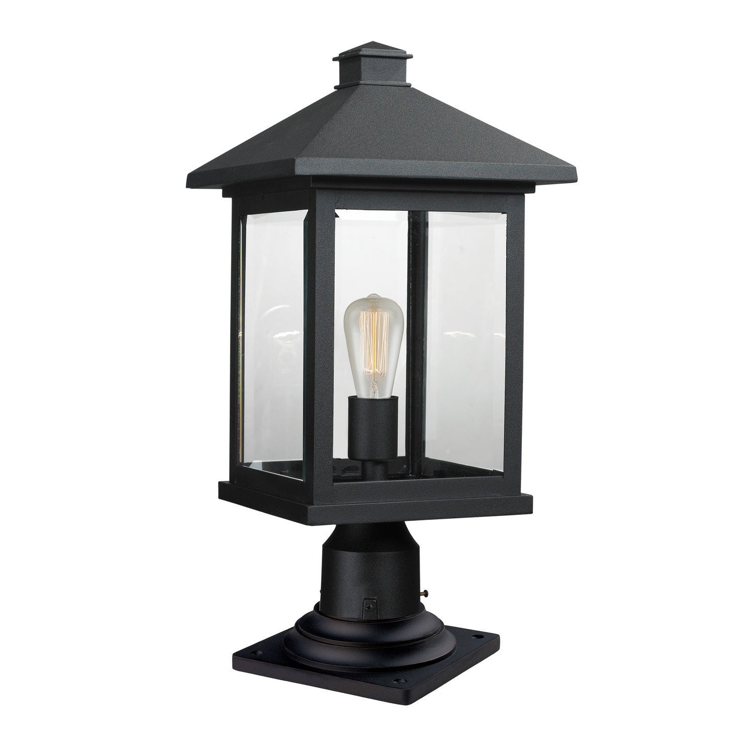 Z-Lite - 531PHBR-533PM-BK - One Light Outdoor Pier Mounted Fixture - Portland - Black