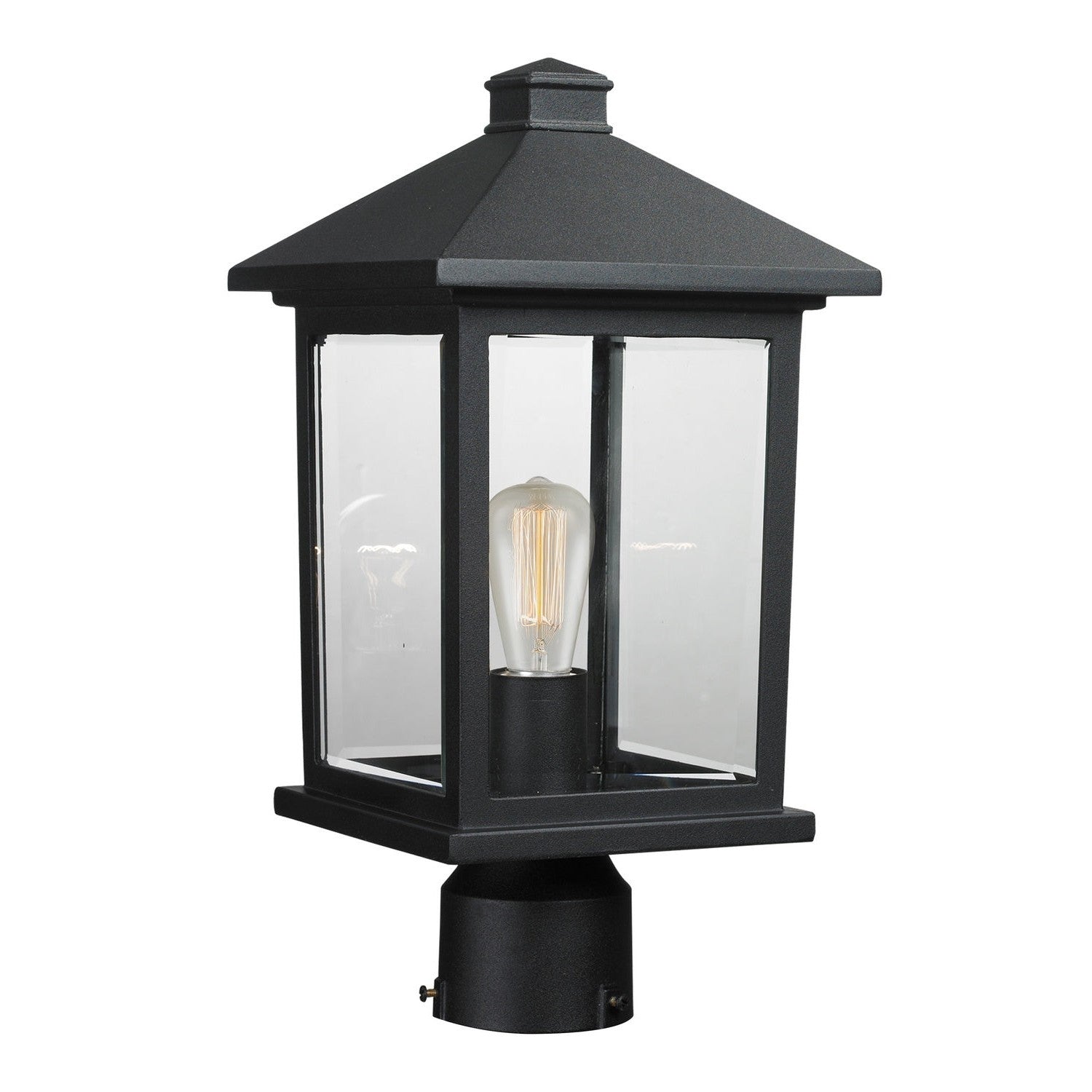 Z-Lite - 531PHMR-BK - One Light Outdoor Post Mount Fixture - Portland - Black