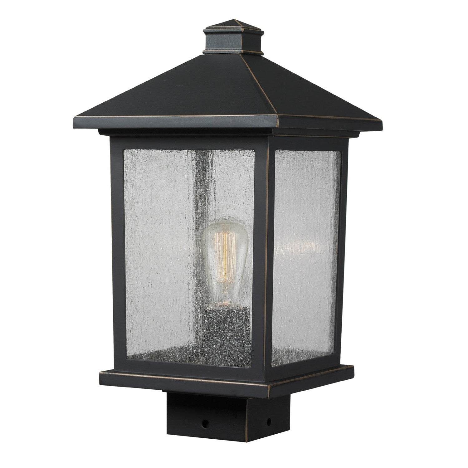 Z-Lite - 531PHMS-ORB - One Light Outdoor Post Mount Fixture - Portland - Oil Rubbed Bronze