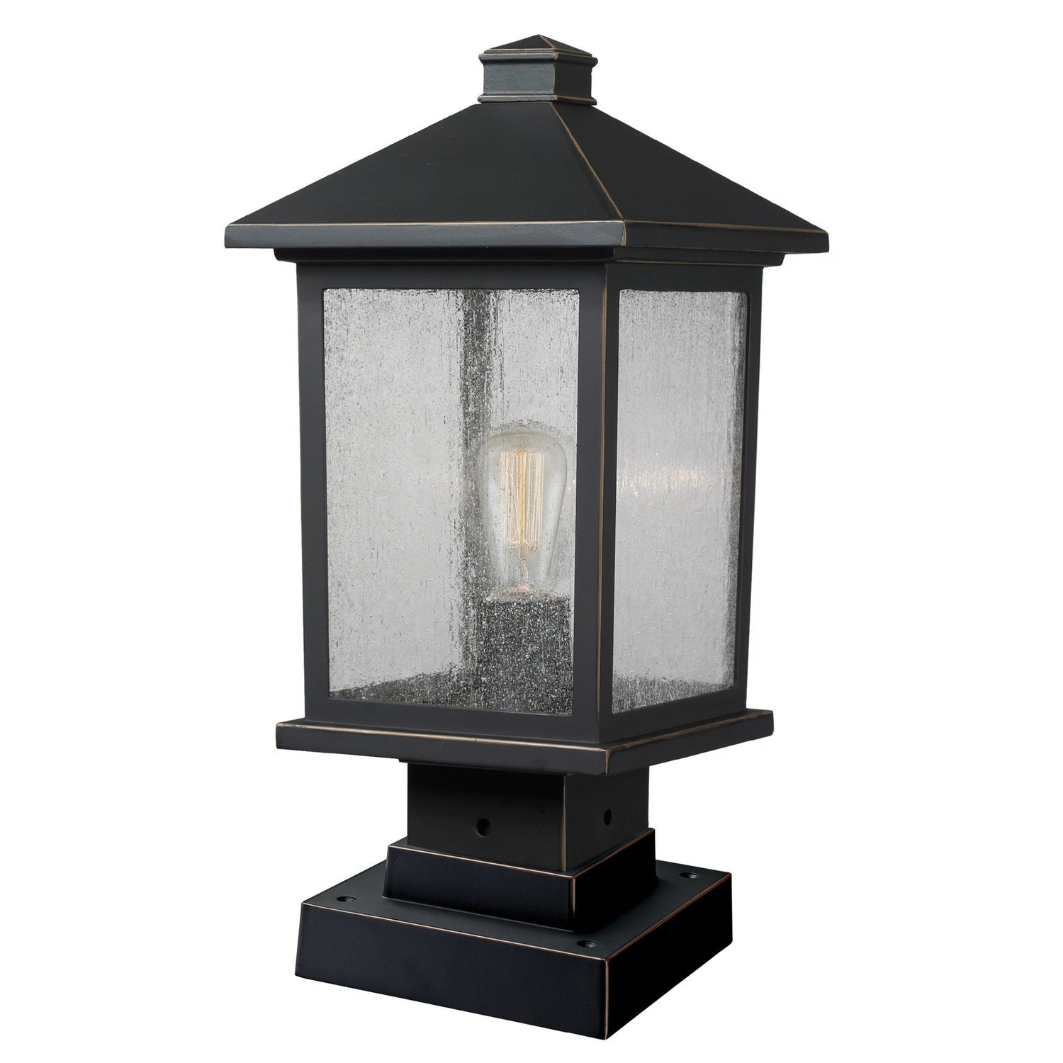 Z-Lite - 531PHMS-SQPM-ORB - One Light Outdoor Pier Mounted Fixture - Portland - Oil Rubbed Bronze