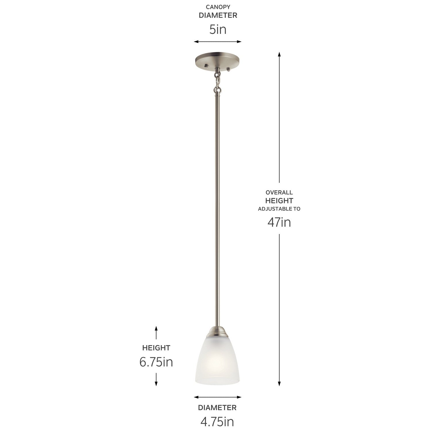 Kichler - 43640NI - One Light Mini Pendant - Jolie - Brushed Nickel