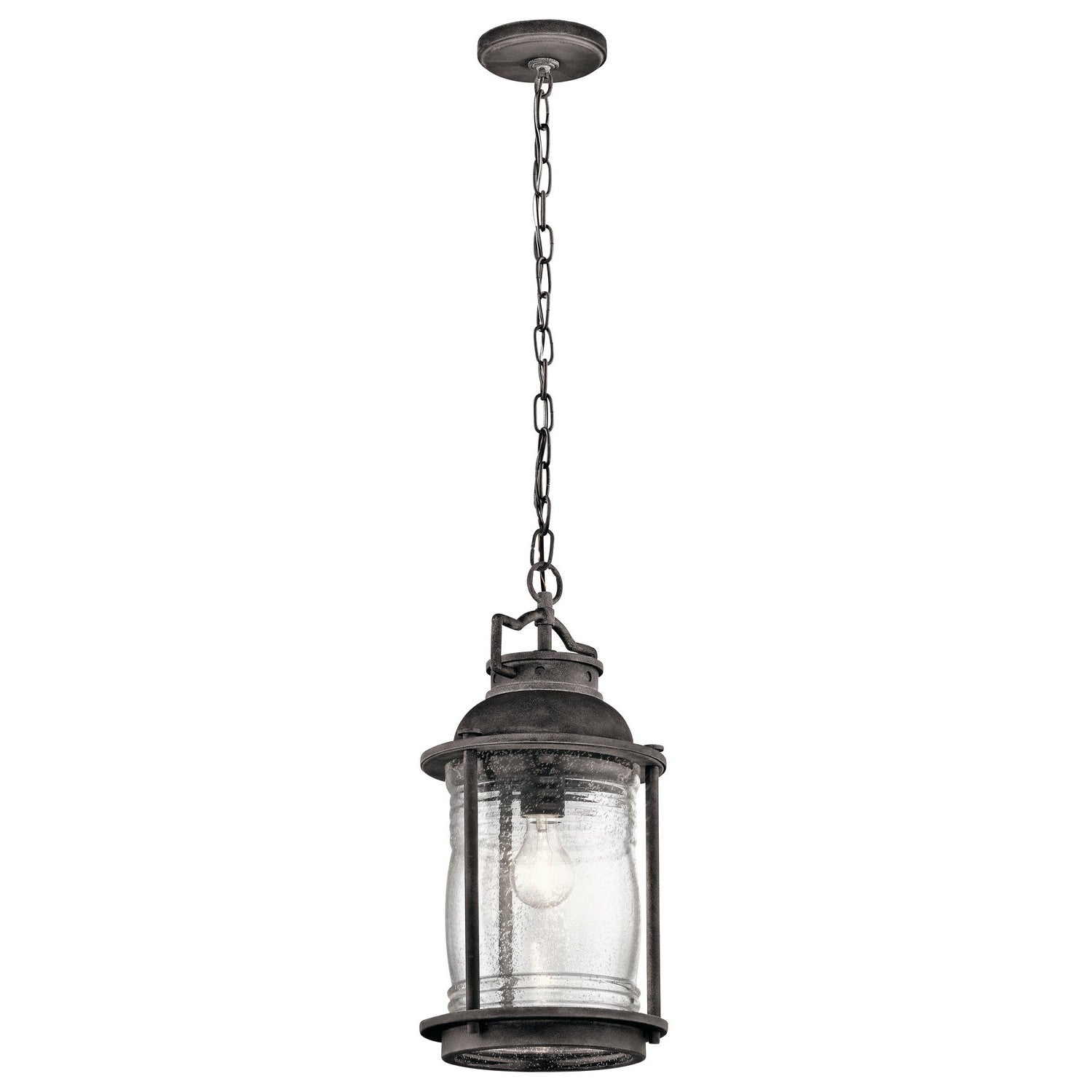 Kichler - 49572WZC - One Light Outdoor Pendant - Ashland Bay - Weathered Zinc