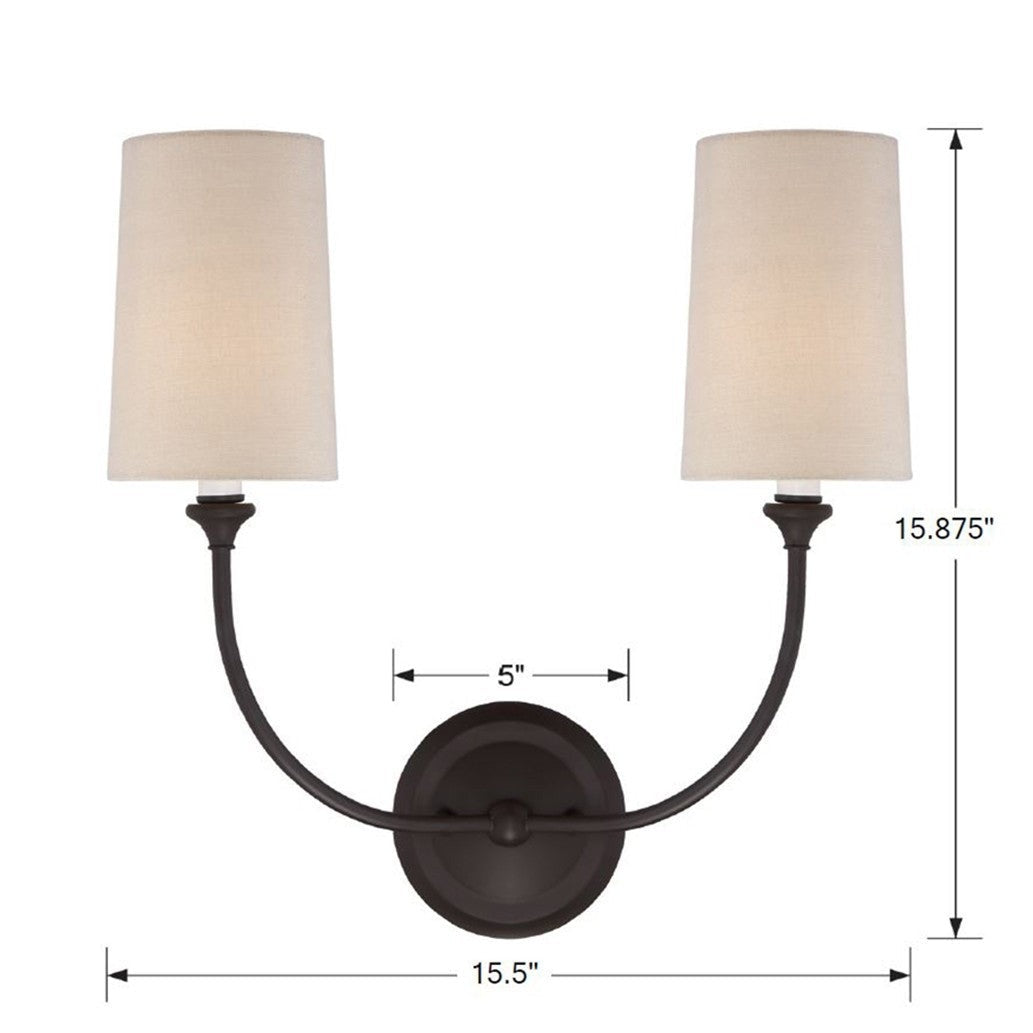 Crystorama - 2242-DB - Two Light Wall Sconce - Sylvan - Dark Bronze