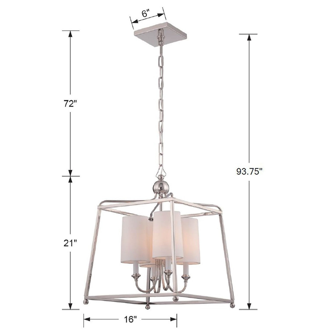 Crystorama - 2245-PN - Four Light Chandelier - Sylvan - Polished Nickel