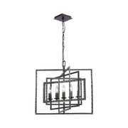 Crystorama - 336-RS - Five Light Chandelier - Capri - Raw Steel