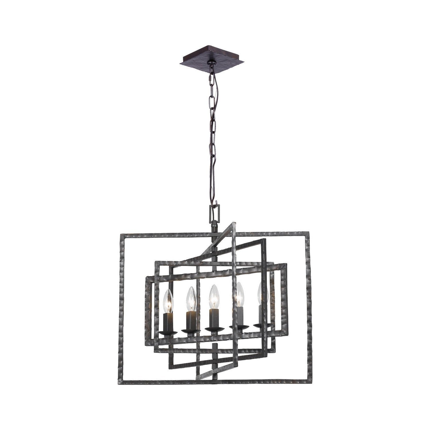 Crystorama - 336-RS - Five Light Chandelier - Capri - Raw Steel