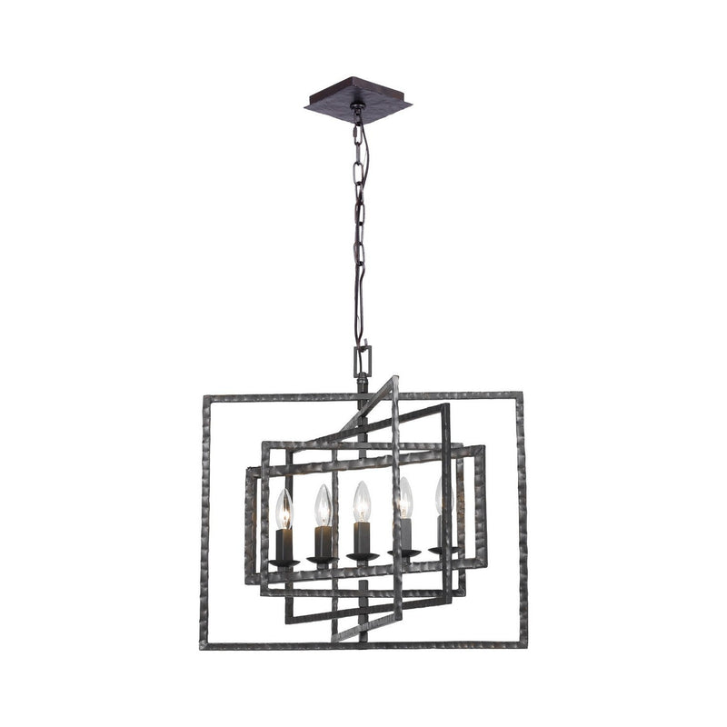 Crystorama - 336-RS - Five Light Chandelier - Capri - Raw Steel