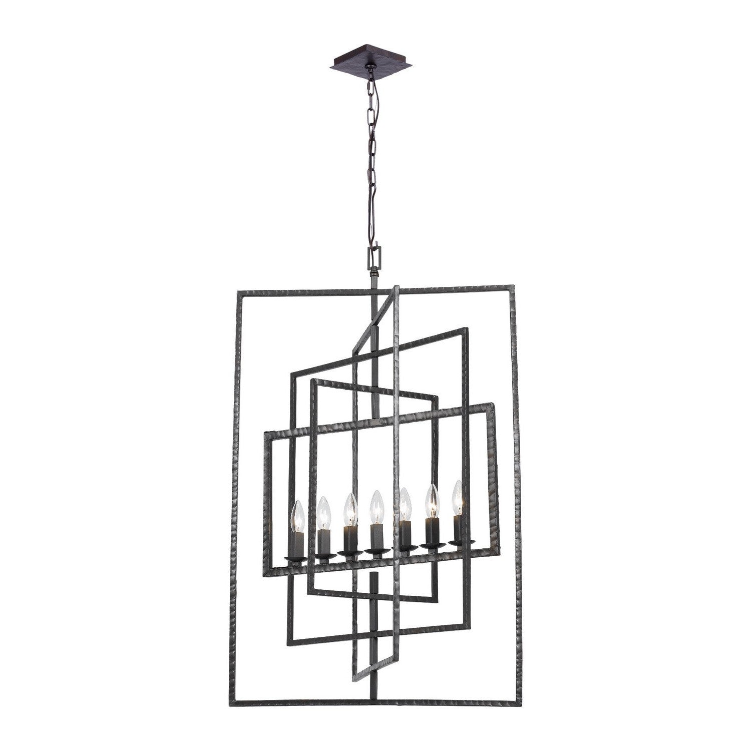 Crystorama - 339-RS - Seven Light Chandelier - Capri - Raw Steel