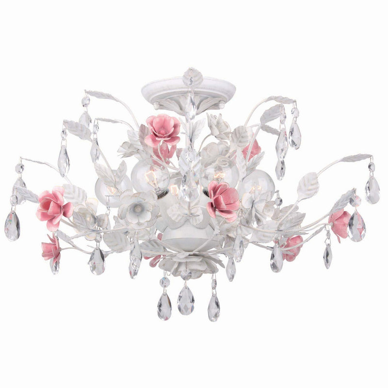Crystorama - 4850-WW - Six Light Semi Flush Mount - Lola - Wet White