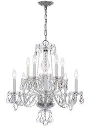 Crystorama - 5080-CH-CL-SAQ - Ten Light Chandelier - Traditional Crystal - Polished Chrome