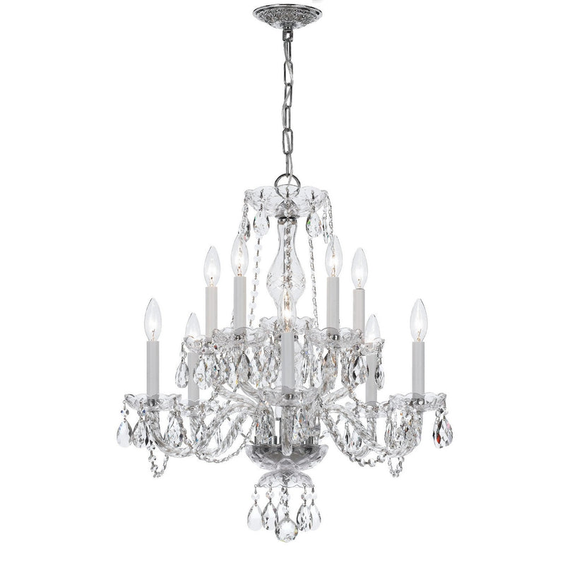 Crystorama - 5080-CH-CL-SAQ - Ten Light Chandelier - Traditional Crystal - Polished Chrome