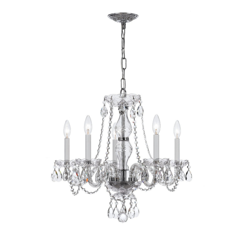 Crystorama - 5085-CH-CL-MWP - Five Light Chandelier - Traditional Crystal - Polished Chrome