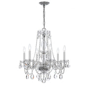 Crystorama - 5086-CH-CL-MWP - Six Light Chandelier - Traditional Crystal - Polished Chrome