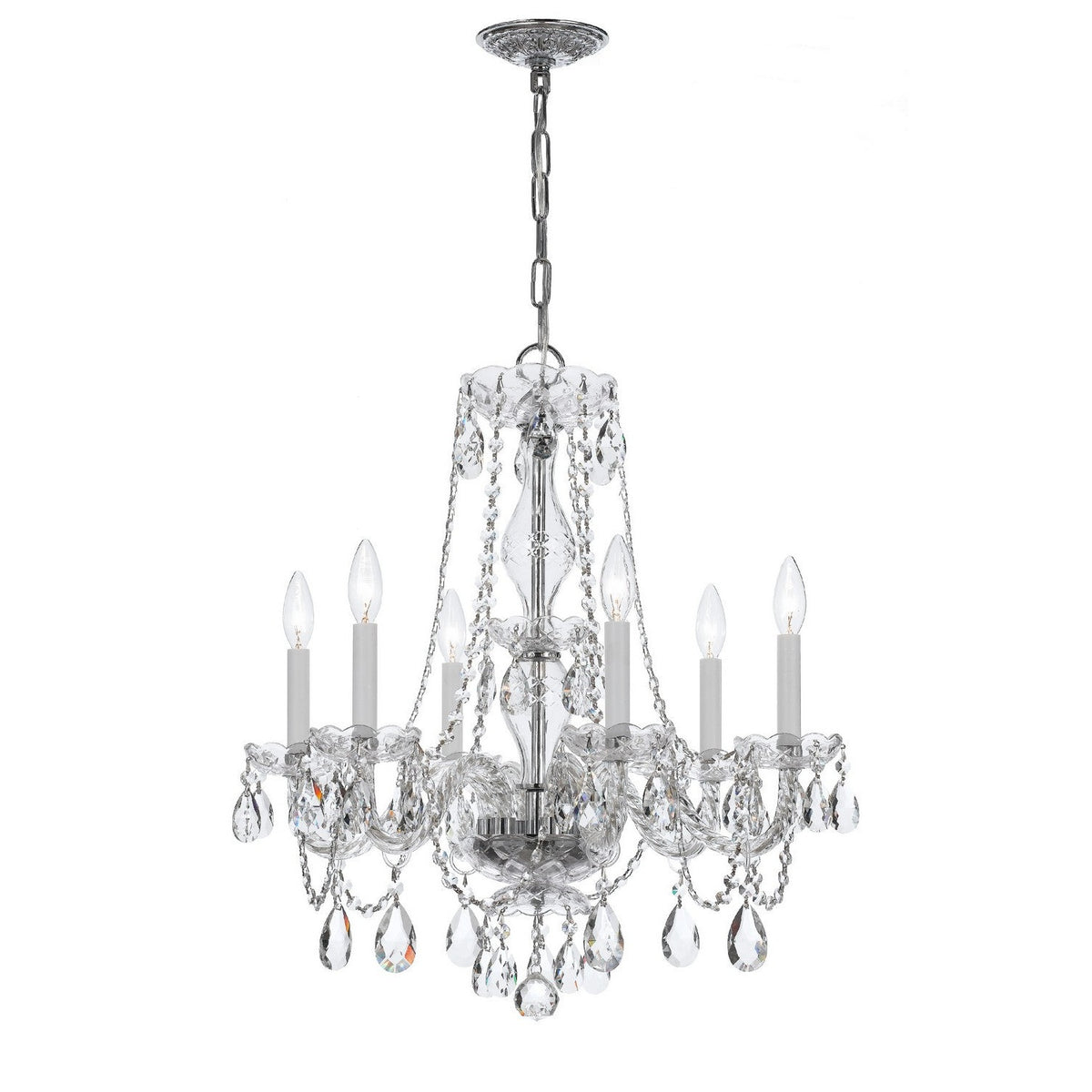 Crystorama - 5086-CH-CL-S - Six Light Chandelier - Traditional Crystal - Polished Chrome