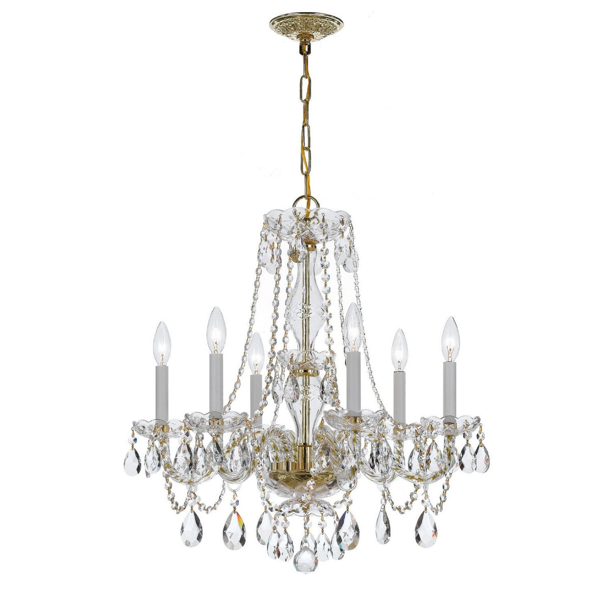 Crystorama - 5086-PB-CL-S - Six Light Chandelier - Traditional Crystal - Polished Brass