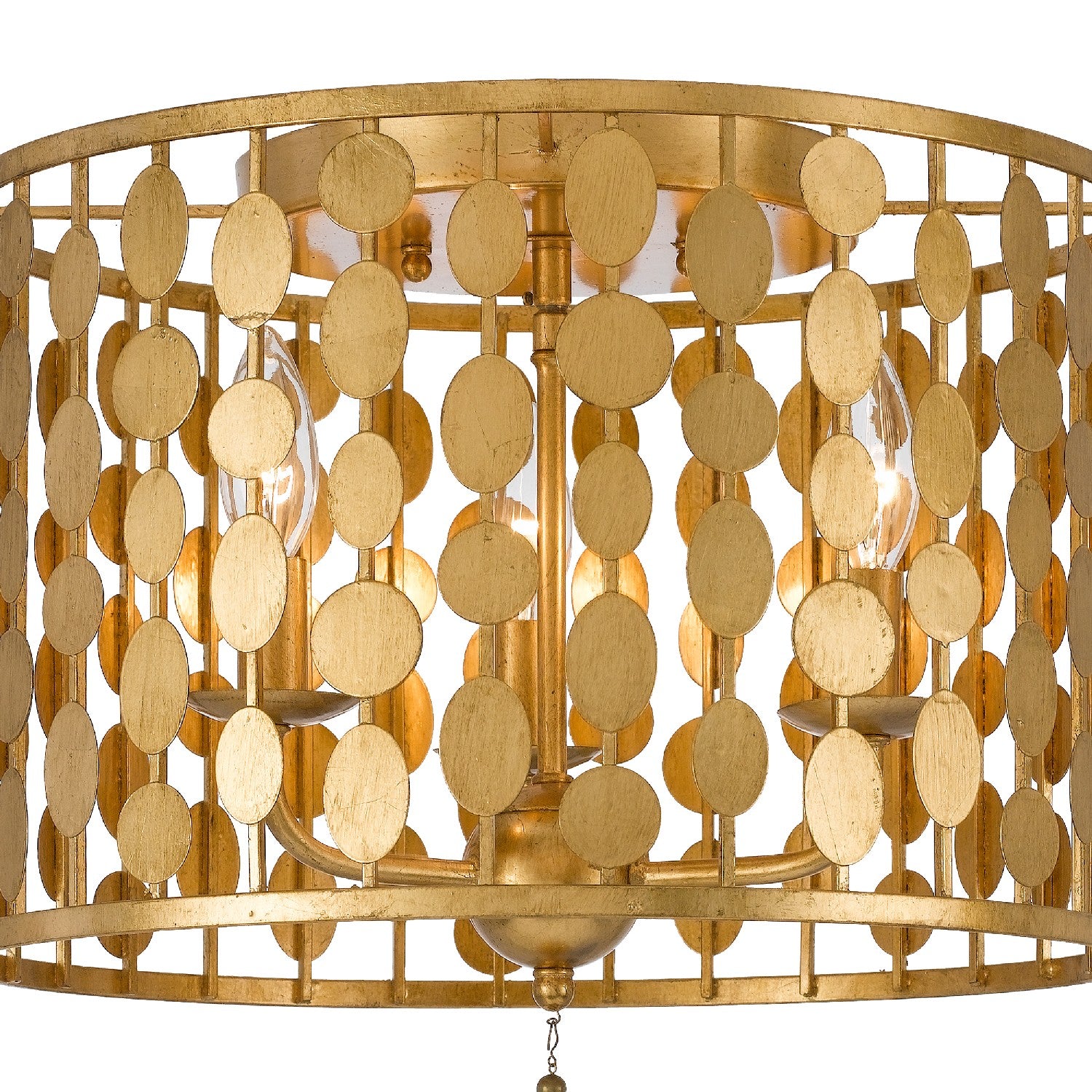 Crystorama - 544-GA - Three Light Flush Mount - Layla - Antique Gold