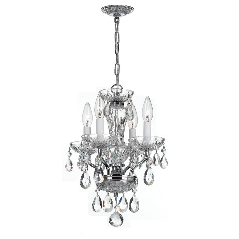 Crystorama - 5534-CH-CL-MWP - Four Light Mini Chandelier - Traditional Crystal - Polished Chrome