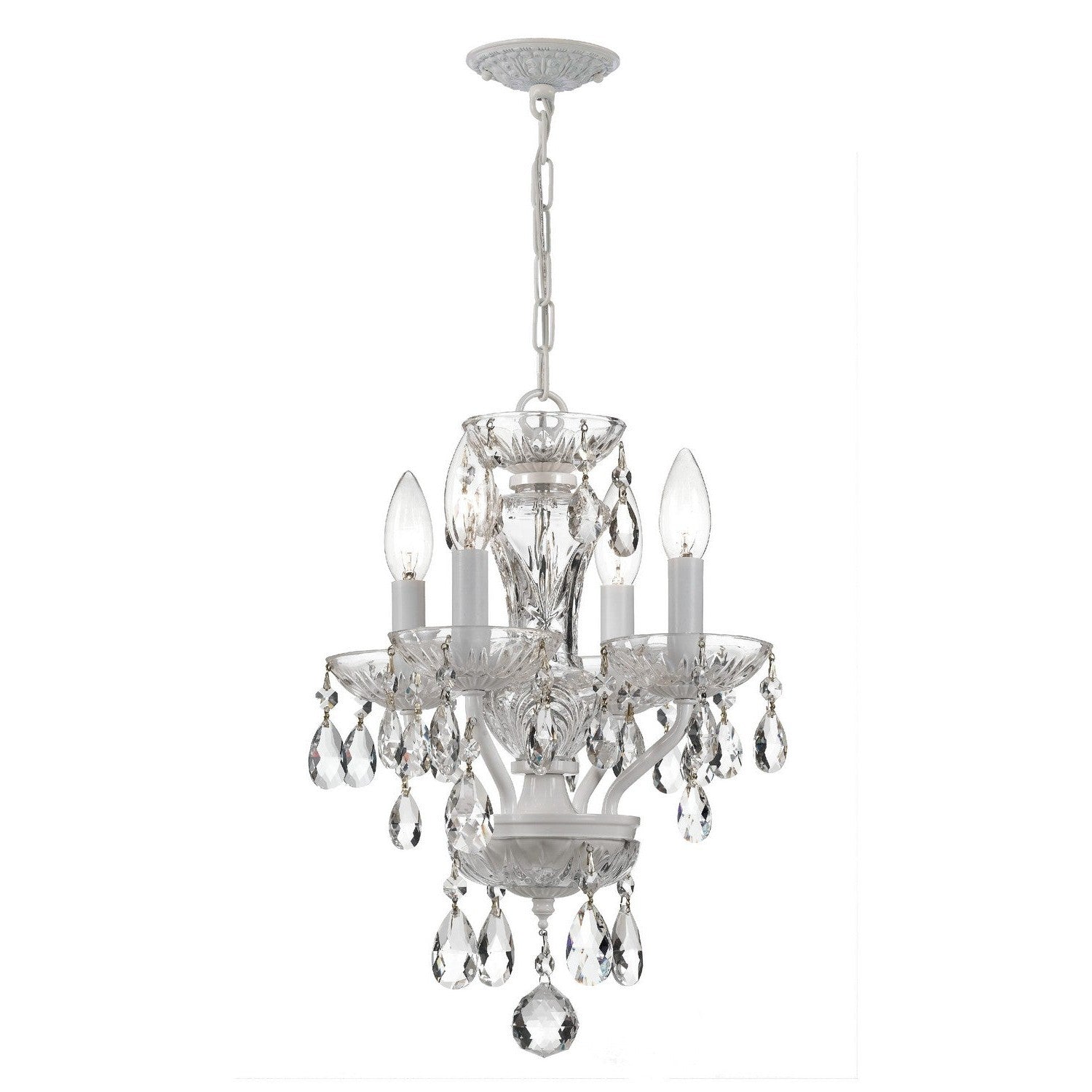 Crystorama - 5534-WW-CL-MWP - Four Light Mini Chandelier - Traditional Crystal - Wet White