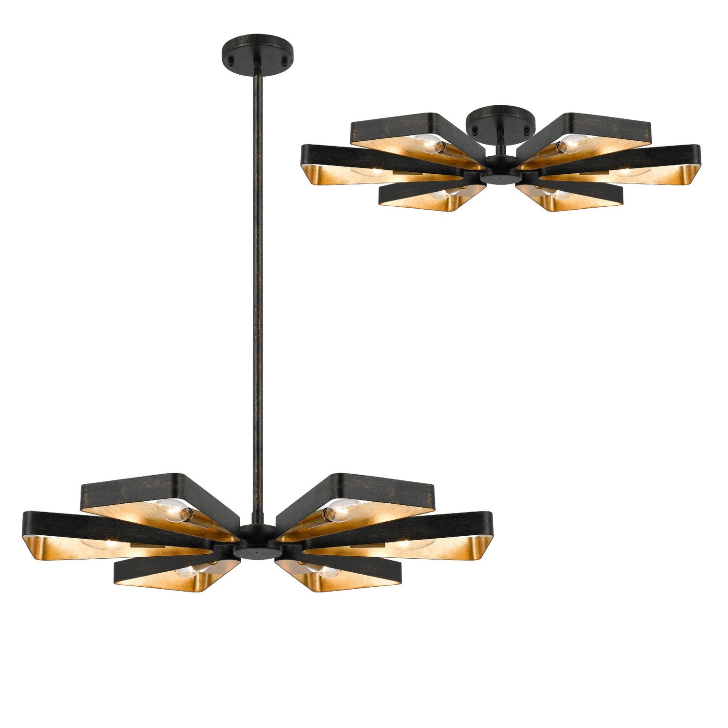 Crystorama - 596-EB-GA - Six Light Chandelier - Luna - English Bronze + Antique Gold