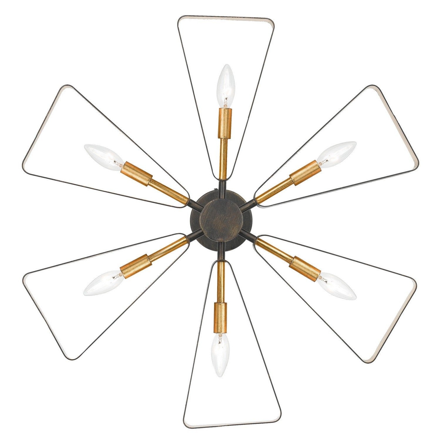 Crystorama - 596-EB-GA - Six Light Chandelier - Luna - English Bronze + Antique Gold