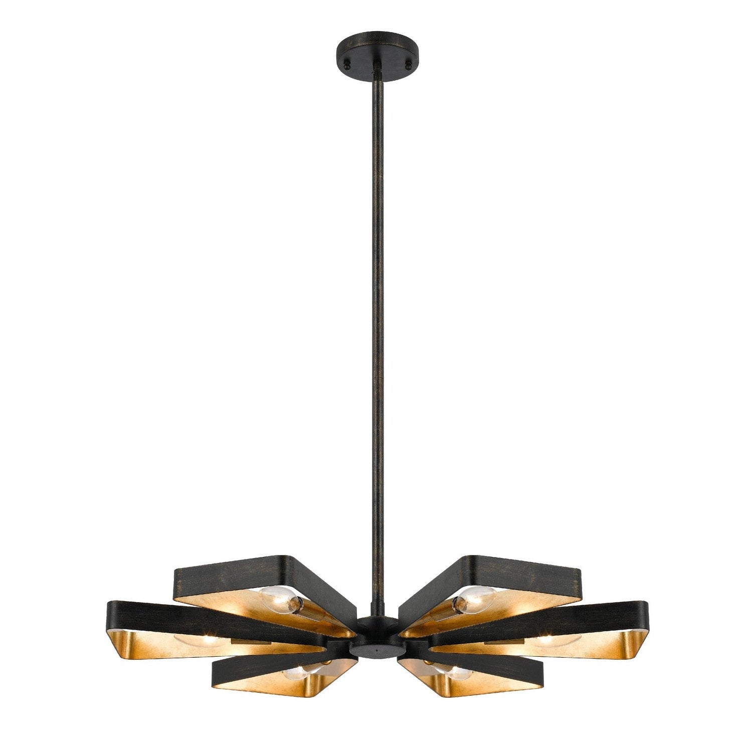 Crystorama - 596-EB-GA - Six Light Chandelier - Luna - English Bronze + Antique Gold