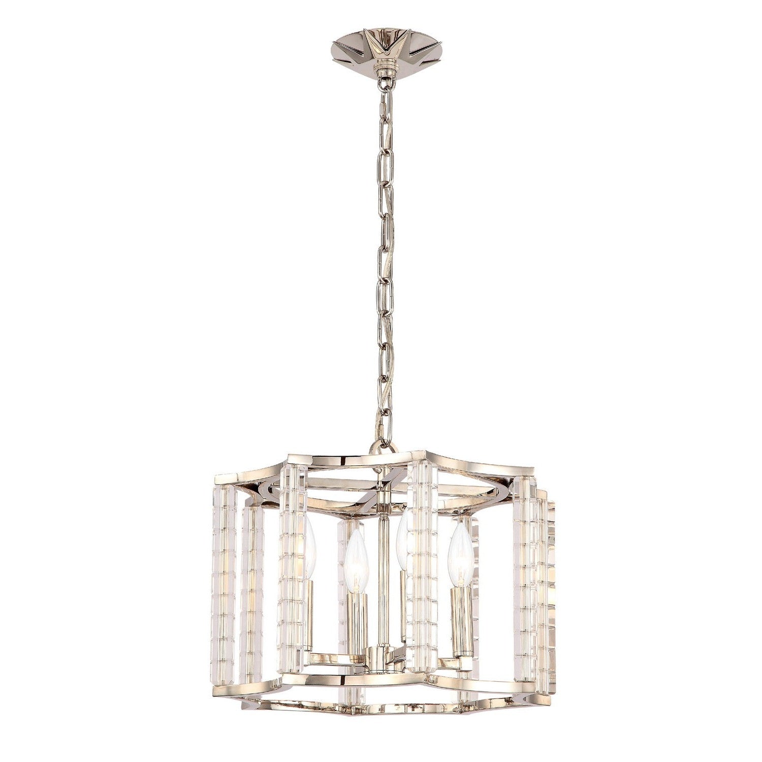 Crystorama - 8854-PN - Four Light Chandelier - Carson - Polished Nickel